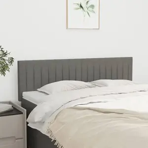 vidaXL Têtes de lit 2 pcs Gris foncé 72x5x78/88 cm Tissu pas cher