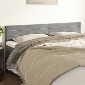 vidaXL Têtes de lit 2 pcs Gris clair 100x5x78/88 cm Velours pas cher