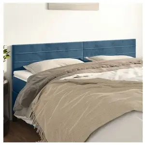 vidaXL Têtes de lit 2 pcs Bleu foncé 80x5x78/88 cm Velours pas cher