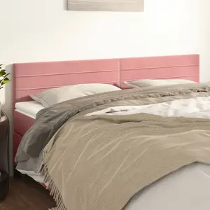 vidaXL Têtes de lit 2 pcs Rose 80x5x78/88 cm Velours pas cher