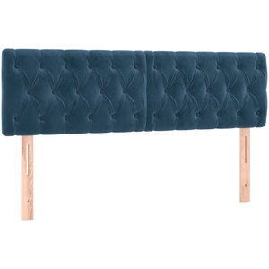 vidaXL Têtes de lit 2 pcs Bleu foncé 72x7x78/88 cm Velours pas cher