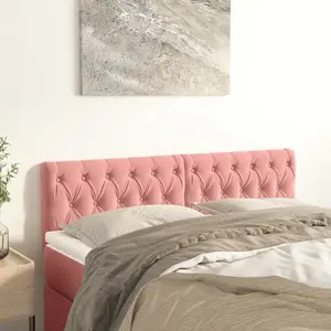 vidaXL Têtes de lit 2 pcs Rose 72x7x78/88 cm Velours pas cher