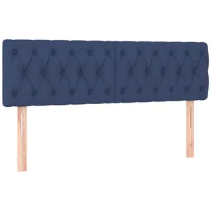 vidaXL Têtes de lit 2 pcs Bleu 72x7x78/88 cm Tissu pas cher