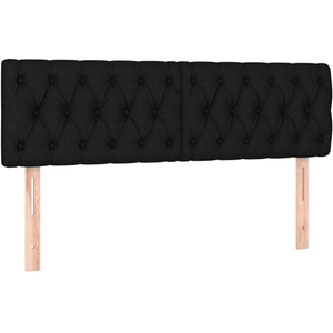 vidaXL Têtes de lit 2 pcs Noir 72x7x78/88 cm Tissu pas cher