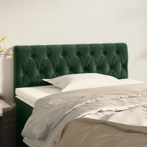 vidaXL Tête de lit Vert foncé 100x7x78/88 cm Velours pas cher