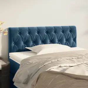 vidaXL Tête de lit Bleu foncé 90x7x78/88 cm Velours pas cher