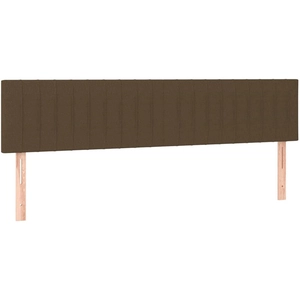 vidaXL Têtes de lit 2 pcs Marron Foncé 100x5x78/88 cm Tissu pas cher
