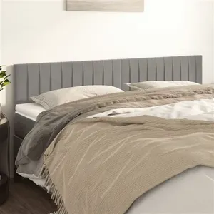 vidaXL Têtes de lit 2 pcs Gris clair 90x5x78/88 cm Velours pas cher