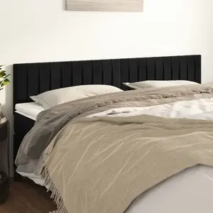 vidaXL Têtes de lit 2 pcs Noir 90x5x78/88 cm Velours pas cher