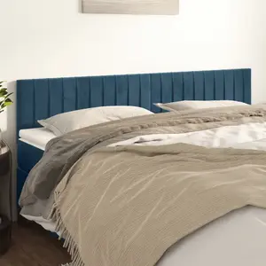 vidaXL Têtes de lit 2 pcs Bleu foncé 100x5x78/88 cm Velours pas cher