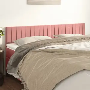vidaXL Têtes de lit 2 pcs Rose 100x5x78/88 cm Velours pas cher