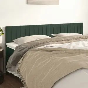 vidaXL Têtes de lit 2 pcs Vert foncé 80x5x78/88 cm Velours pas cher