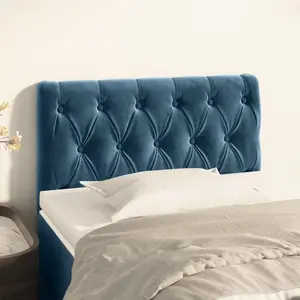 vidaXL Tête de lit Bleu foncé 80x7x78/88 cm Velours pas cher