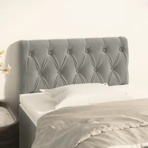 vidaXL Tête de lit Gris clair 80x7x78/88 cm Velours pas cher