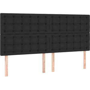 vidaXL Têtes de lit 2 pcs Noir 100x5x78/88 cm Similicuir pas cher