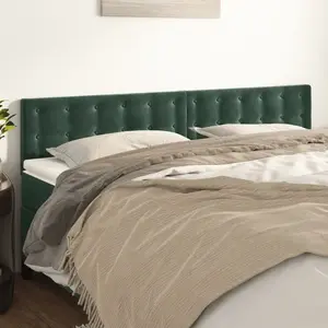 vidaXL Têtes de lit 2 pcs Vert foncé 80x5x78/88 cm Velours pas cher