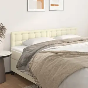 vidaXL Têtes de lit 2 pcs Crème 80x5x78/88 cm Similicuir pas cher
