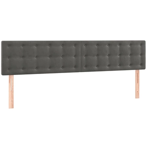 vidaXL Têtes de lit 2 pcs Gris foncé 100x5x78/88 cm Velours pas cher