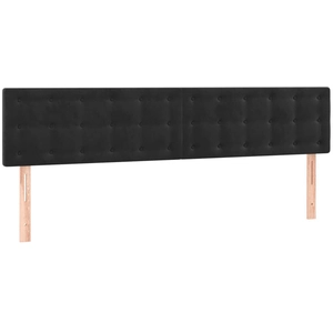 vidaXL Têtes de lit 2 pcs Noir 100x5x78/88 cm Velours pas cher