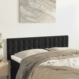 vidaXL Têtes de lit 2 pcs Noir 72x5x78/88 cm Velours pas cher