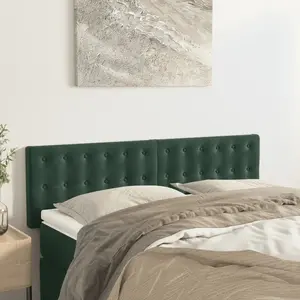 Comparateur de prix : vidaXL Têtes de lit 2 pcs Vert foncé 72x5x78/88 cm Velours