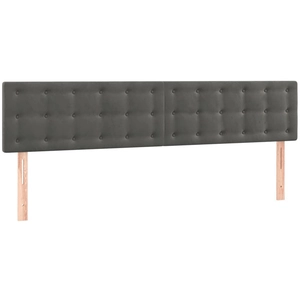 vidaXL Têtes de lit 2 pcs Gris foncé 90x5x78/88 cm Velours pas cher