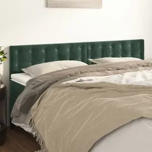 vidaXL Têtes de lit 2 pcs Vert foncé 90x5x78/88 cm Velours pas cher
