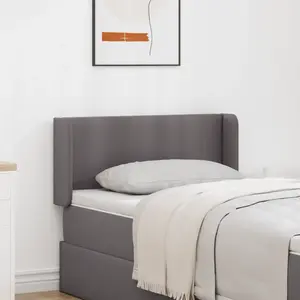 vidaXL Oreilles de tête de lit 2 pcs Gris 40 x 16 x 5 cm Faux cuir