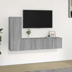 vidaXL Ensemble de meubles TV 3 pcs Sonoma gris Bois d'ingénierie pas cher