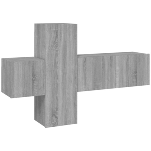 vidaXL Ensemble de meubles TV 3 pcs Sonoma gris Bois d'ingénierie pas cher