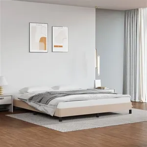 vidaXL Cadre de lit Cappuccino 160x200 cm Similicuir pas cher