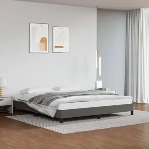 vidaXL Cadre de lit Gris 180x200 cm Similicuir pas cher