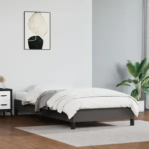 Comparateur de prix : vidaXL Cadre de lit Gris 90x200 cm Similicuir