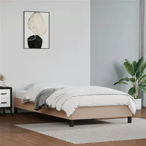 Comparateur de prix : vidaXL Cadre de lit Cappuccino 80x200 cm Similicuir