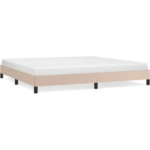 vidaXL Cadre de lit Cappuccino 200x200 cm Similicuir pas cher