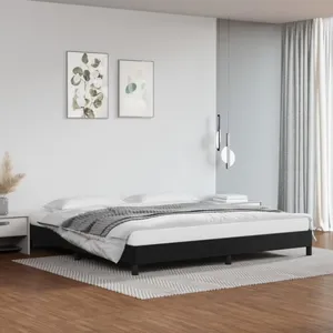 vidaXL Cadre de lit Noir 200x200 cm Similicuir pas cher