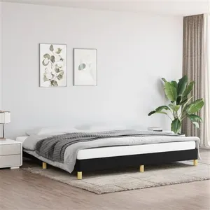 vidaXL Cadre de Lit Noir 200x200 cm Tissu pas cher