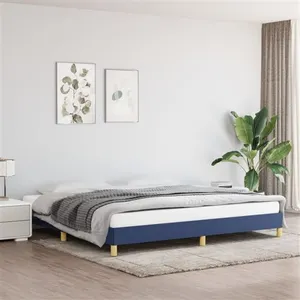 vidaXL Cadre de lit Bleu 200x200 cm Tissu pas cher