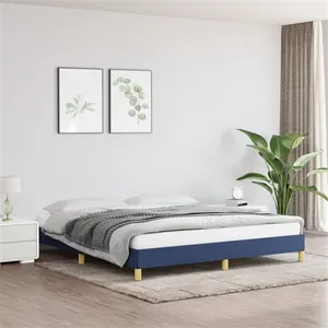 vidaXL Cadre de lit Bleu 180 x 200 cm Tissu pas cher