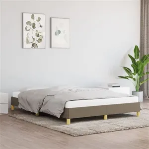 vidaXL Cadre de lit Taupe 140x190 cm Tissu pas cher
