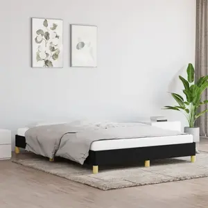 vidaXL Cadre de lit Noir 140x200 cm Tissu pas cher
