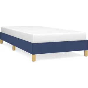 vidaXL Cadre de lit Bleu 90x190 cm Tissu pas cher