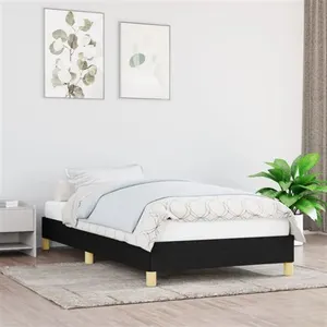 vidaXL Cadre de lit Noir 90x200 cm Tissu pas cher