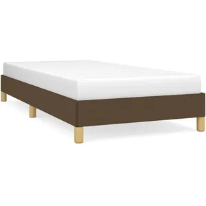 vidaXL Cadre de lit Marron foncé 90x190 cm Tissu pas cher
