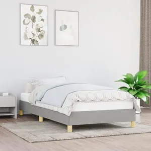 vidaXL Cadre de lit Gris clair 100x200 cm Tissu pas cher