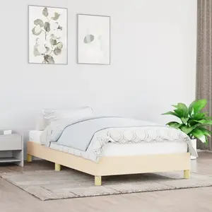 Comparateur de prix : vidaXL Cadre de lit Crème 90 x 200 cm Tissu