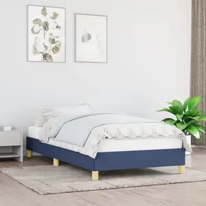 vidaXL Cadre de lit Bleu 90x200 cm Tissu pas cher