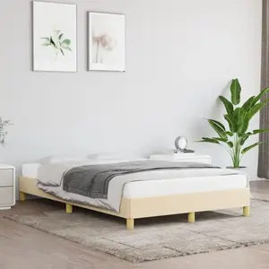 Comparateur de prix : vidaXL Cadre de lit Crème 120 x 200 cm Tissu
