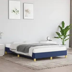 Comparateur de prix : vidaXL Cadre de lit Bleu 120 x 200 cm Tissu