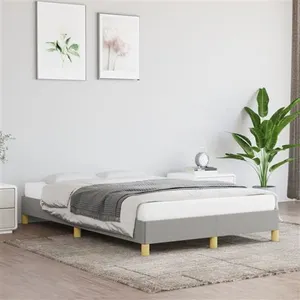 vidaXL Cadre de lit Gris clair 120x200 cm Tissu pas cher
